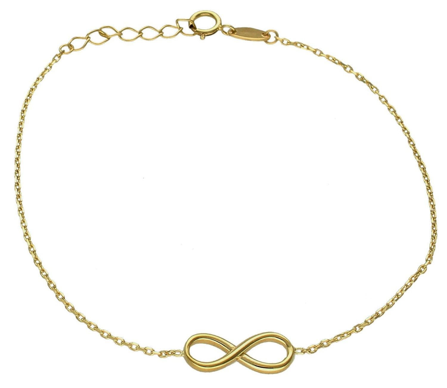 Złota bransoletka damska 375 celebrytka ze znakiem nieskończoności BR 2246C 375. Złota bransoletka damska. Złota bransoletka próby 375. Bransoletka złota damska delikatna celebrytka. Bransoletka złota celebrytka ideal.jpg